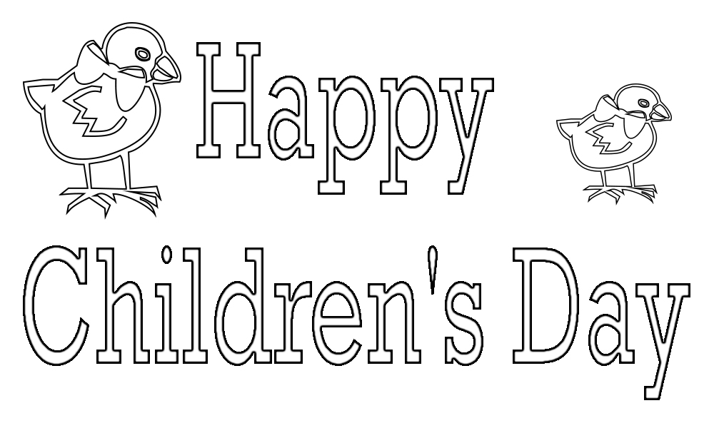 Online coloring book: Childrens day chickens coloring book
